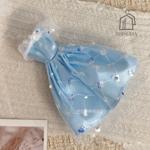 Vestito per Bambola con Paillettes Spalle Scoperte Lusso Elegante Principessa per Bambole Supermodella 30cm 1/6