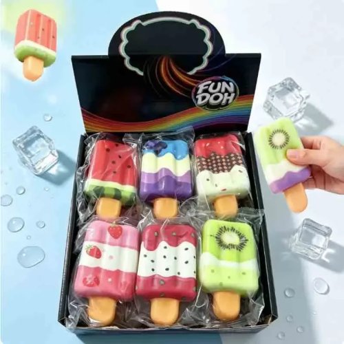 6 balles anti-stress squishy en forme de glace, rebond lent, formes douces pastèque et fraise, soulagent l'anxiété, cadeau Halloween