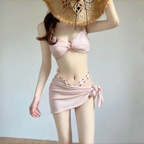 Women's 3-Piece Bikini Set 2026 Elegant Luxury Skirted Tankini Swimsuit Slimming Beach Vacation Swimwear