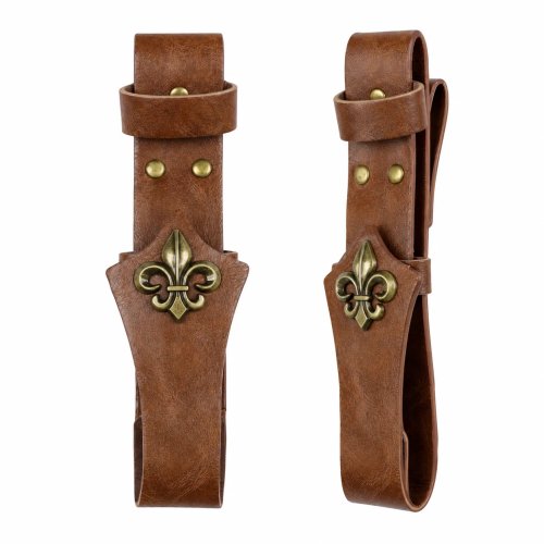 Faux Leather Fan Case Belt for 8.5-Inch Clip-On Handheld Fans, Victorian Renaissance Prom Costume Accessory