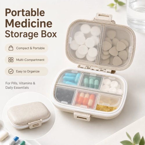 Boîte de rangement de médicaments portable organisateur de pilules hebdomadaire trousse de premiers secours pour maison voyage bureau