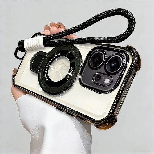 Capa de telemóvel em silicone macio transparente à prova de choque com cordão e suporte para OnePlus 15 13 13T 12 11 11R ACE 5 3 2 Pro