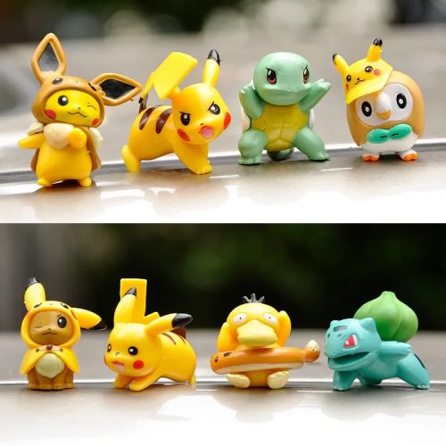 Figuras de Anime Pokémon 3-4.5cm Mini Pikachu Bulbasaur Squirtle Modelo PVC Decoración Auto Adornos Regalo