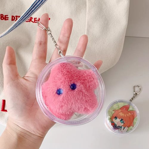 透明ラウンドPVCピンバッジ展示リュック – 可愛いクリアバッジ・ドールケース