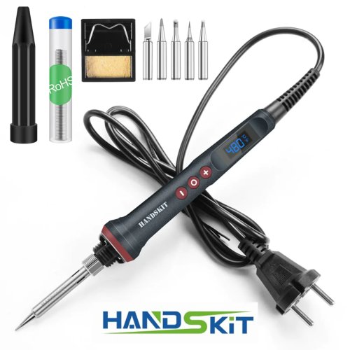 Handskit 110/220V 90W 디지털 온도 조절 납땜 인두 액세서리 포함 EU/US/UK 플러그