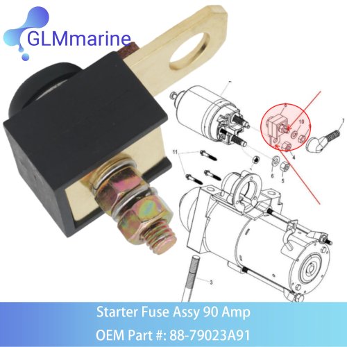 Fusible de démarreur 90A 88-79023A91 pour Mercury MerCruiser 3.0-7.4L Moteur marin 79023A91 8M0207795 18-8220