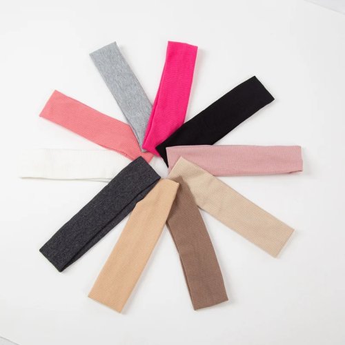 Bandeau de Yoga Unisexe Couleur Unie - Bandeau Élastique Absorbant la Transpiration pour Course et Maquillage, Noir/Blanc