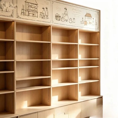 Solid Wood Multi-Layer Snack Display Shelf | Retail Supermarket Snack Showcase Rack