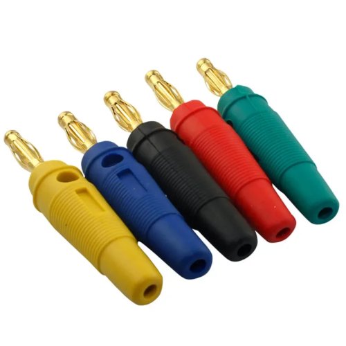 5 stuks 4 mm vergulde banaanstekkers voor luidsprekerkabel, 5 kleuren