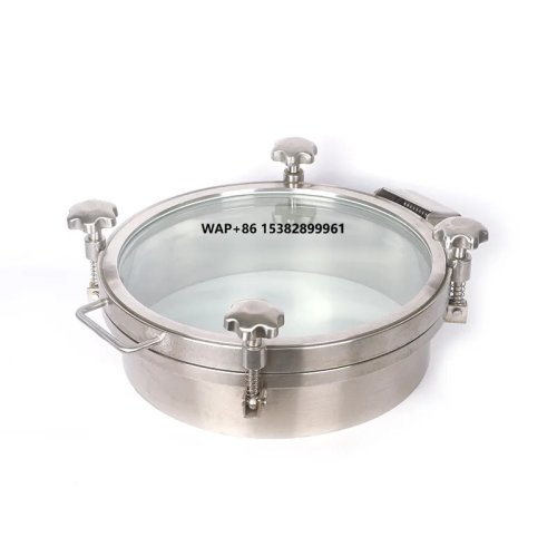 Tutup Manhole dengan Kaca Pengamat untuk Pressure Vessel Stainless Steel Sanitasi SUS 304/316L 1–3 bar