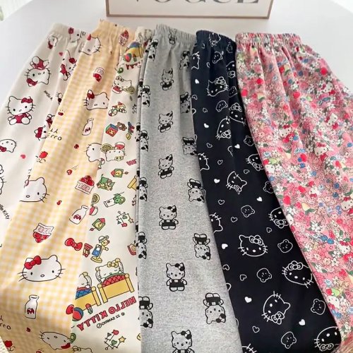 Pantalon de Pyjama Sanrio Hello Kitty 2026 Nouveau Imprimé Cartoon Mignon Confortable Décontracté Vêtement Maison Jambe Large Cadeau Kawaii