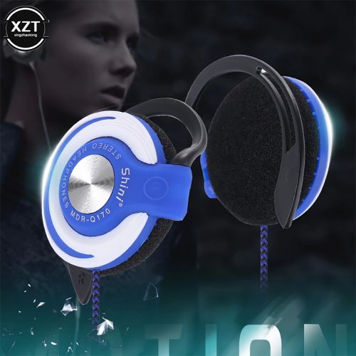 Audífonos alámbricos SN Q140 3.5 mm HiFi con bajos potentes, over-ear ajustables con gancho de oído, para celular, laptop y MP3