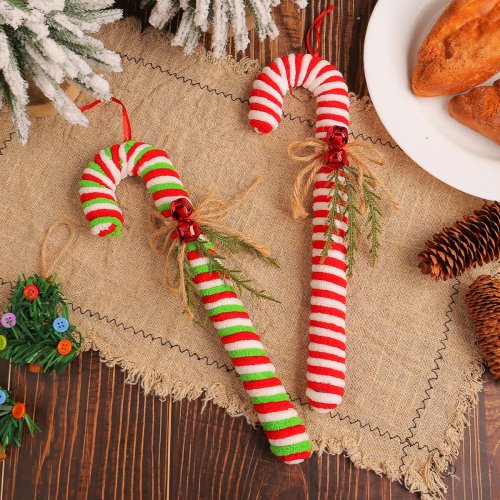 赤白キャンディケインのクリスマスオーナメント – ツリー吊り下げ用カーブスティック飾り（卸売）