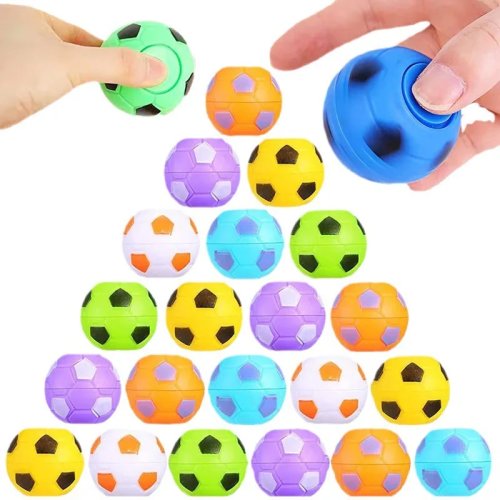 Mini Rotatable Fidget Spinner Soccer Ball Toy – Stress Relief Hand Spinner Desk Toy for Kids & Adults, Party Favors & Goodie Bag Fillers
