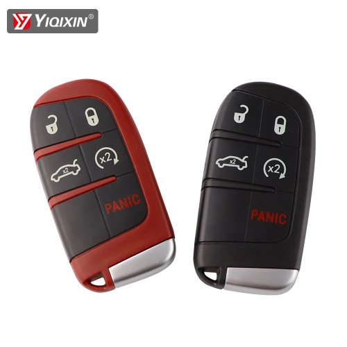 YIQIXIN Capa Invólucro para Chave Remota de Carro 5 Botões para Dodge Dart Charger Challenger Durango Journey, Jeep, Chrysler 300 - Vermelho