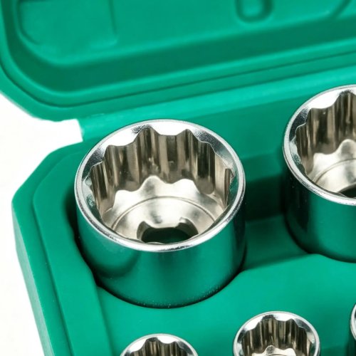 Set Soket Standar 12 Titik Kit Alat Perbaikan Mekanik dengan Kotak Penyimpanan Set Soket Lengkap untuk Rumah Garasi Bengkel Mobil