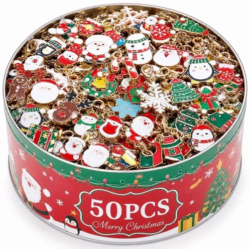 クリスマス ミックスチャーム セット クリップ式 パーツ DIY アクセサリー キーホルダー イヤリング ネックレス ブレスレット 手作り ギフト
