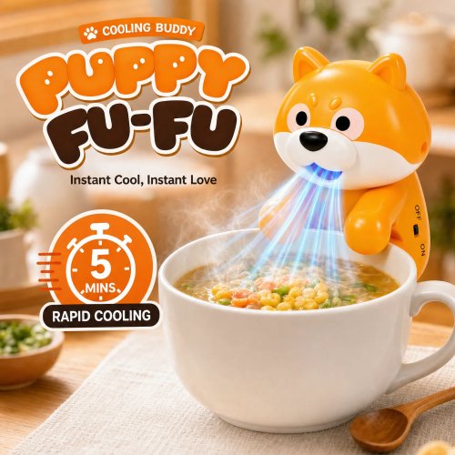 Kipas Pendingin Makanan Shiba Inu Lucu, Kipas Cup Portabel Isi Ulang untuk Kopi & Sup Panas, Mini Cooler 3 Kecepatan untuk Anak