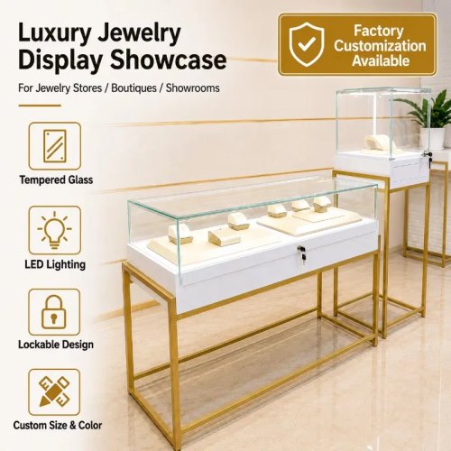 Individuell anpassbarer Schmuckvitrine, Counter-Showcase mit starkem Glas für Boutique