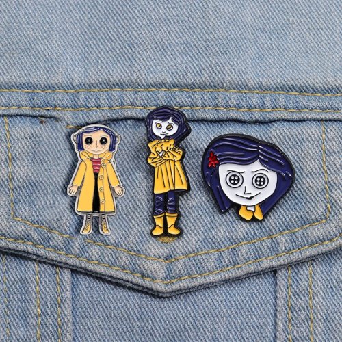 Bộ 3 trâm cài áo phủ men hình nhân vật hoạt hình, ghim unisex cho ve áo, ba lô, mũ, quà tặng trang sức ngộ nghĩnh cho bạn bè