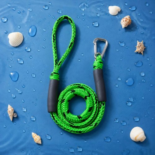 Tali Dock Bungee Elastis Peredam Kejut dengan Kait Logam dan Sarung Pelindung untuk Perahu