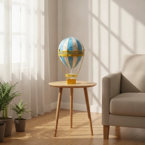 Adorno colgante de globo aerostático pintado a mano, hecho a mano, ligero para decoradores