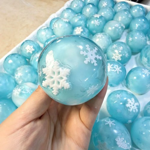 Bola de Cera Crujiente Copo de Nieve - Bola Squishy Crujiente, Juguete Sensorial Fidget para Adultos, ASMR Suave