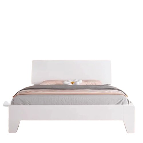 Modern Nordic Wooden Bed Frame Double Bed White