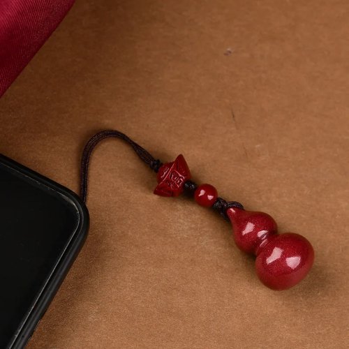 Porta-chaves de Lótus em Cinábrio Natural – Joalharia para Homem, Cordão de Luxo de Designer, Pulseira Fofa e Acessório para Carro