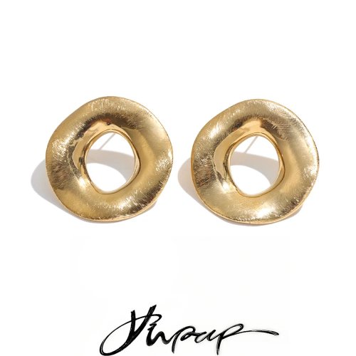 Pendientes de acero inoxidable Yhpup redondos huecos para mujer – joyería sencilla y versátil para el día a día y todas las ocasiones