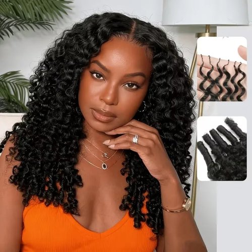 Crochet echthaar extensions Burmese Curly 1 st. 60 g Miracle Knots Deep Wave vlechthaar