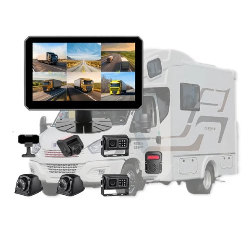 Sistema de cámaras DVR con monitor táctil 1080P de 6 canales, sistema de monitorización de seguridad en la conducción para camiones, autobuses, camper, MDVR