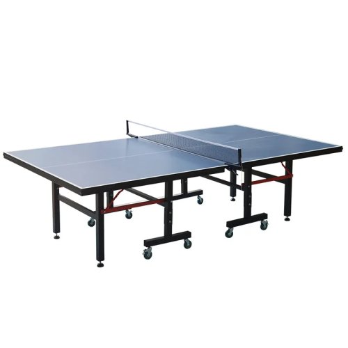 Mesa de ping pong indoor plegable premium, dos piezas móvil, tablero lacado para entrenamiento en casa y club