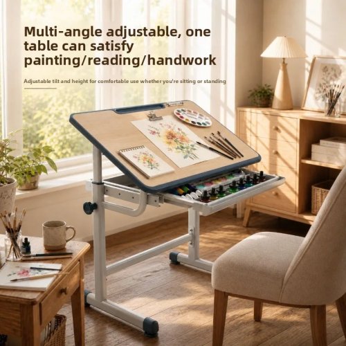 Conjunto de mesa e cadeira de desenho e pintura para estudantes, secretária para explicações em casa