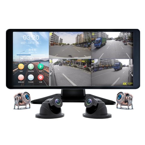 Monitor DVR automóvel 10,36 polegadas 4CH Full HD 1080P ecrã tátil gravação em loop MP5 12V-24V para camião e autocarro