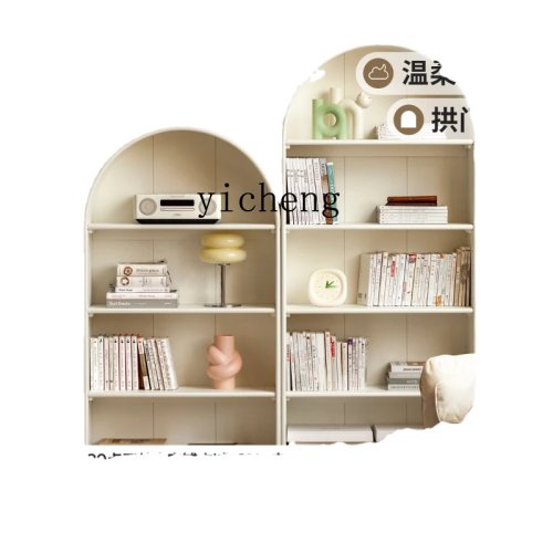 Libreria in legno massello bianca con vetrina e vani contenitore
