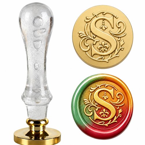 Con dấu sáp 26 chữ cái, đầu đồng thau 25mm với tay cầm trắng, cho thiệp cưới, thiệp sinh nhật, phong bì