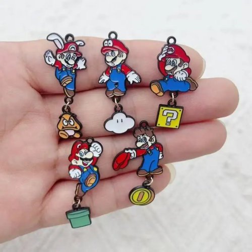 10pcs pingente liga gota de óleo desenho animado, acessórios DIY pulseira colar chaveiro joalharia