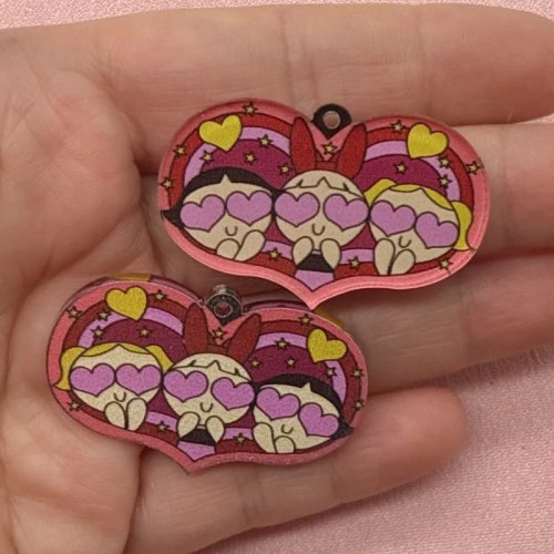 10 шт. Акриловый кулон Love Cartoon Girl для DIY украшений, сережек, брелоков