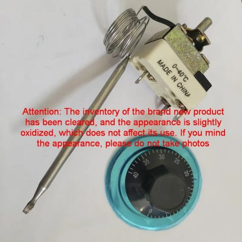 Interrupteur de contrôle de température à bouton réglable 16A 250V 0-40 °C pour réfrigérateur, congélateur et bassin à fruits de mer