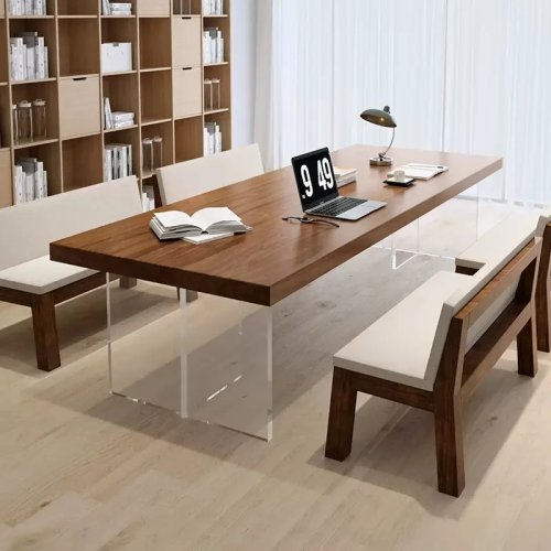 Nordic Creative Floating Desk – Modern Minimalist Transparent Acrylic Study & Office Desk for Living Room/Bedroom