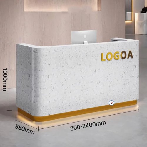 Mostrador de recepción moderno para hotel, oficina, salón y caja – Mueble de recepción