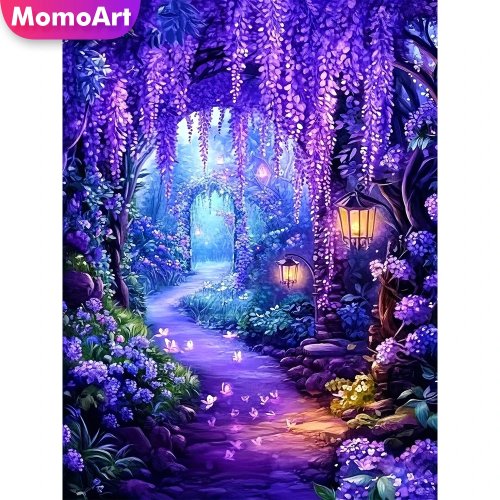 Momoart 다이아몬드 페인팅 DIY 키트 거리 풍경 모자이크 크로스 스티치 라인스톤 자수 홈 데코