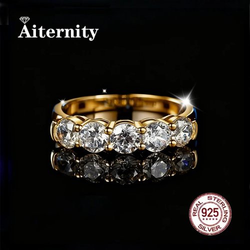 Anel de Moissanite e Zircão Unissexo – Prata 925 100% Real, Corte Brilhante D VVS1, Passa no Teste de Diamante, Luxo para Homem e Mulher