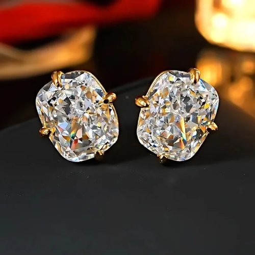 Pendientes de botón de plata de ley 925 con circonita cúbica para mujer, sencillos y versátiles, engaste de 4 garras, regalo para boda, joyería de moda