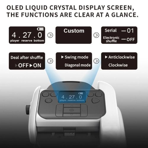 Pengocok Kartu Otomatis 2-in-1 Berputar & Dispenser Kartu
