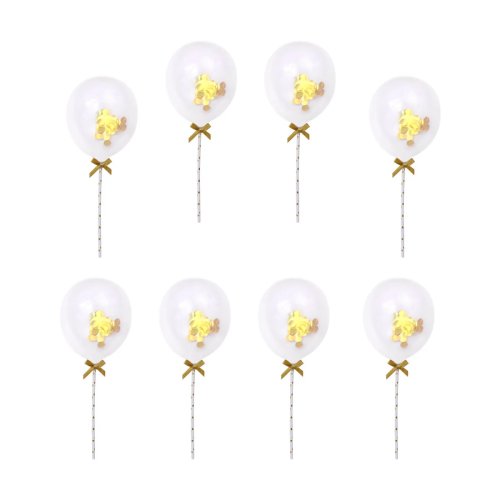 10 Piezas Toppers de Pastel de Globos con Purpurina - Decoración de Cupcakes con Confeti Brillante para Fiesta de Revelación de Género