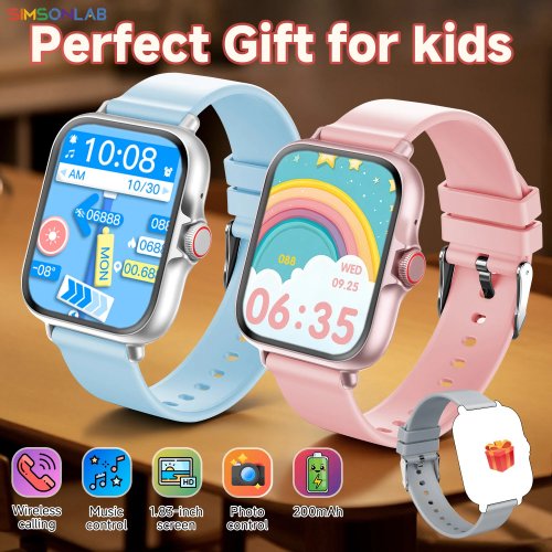 2026 Nieuwe Kinder Smartwatch 1,83'' HD Bluetooth Bellen Studiepartner Muziekspeler Mini Games Rekenmachine Verjaardagscadeau
