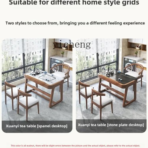 Juego de mesa de té y silla de madera maciza para balcón, estilo chino nuevo, mesa pequeña para sala