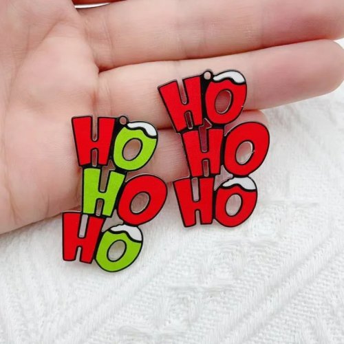 12個入り クリスマス カートゥーン おもしろHO イヤリング・キーホルダー DIY アクセサリー素材